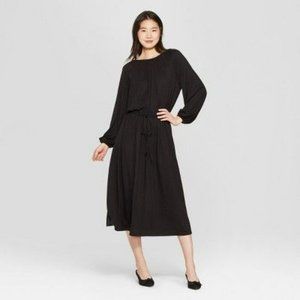 Black Long sleeve Maxi Knit Dress
